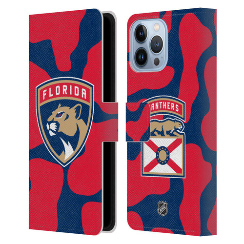 NHL Florida Panthers Cow Pattern Leather Book Wallet Case Cover For Apple iPhone 13 Pro Max