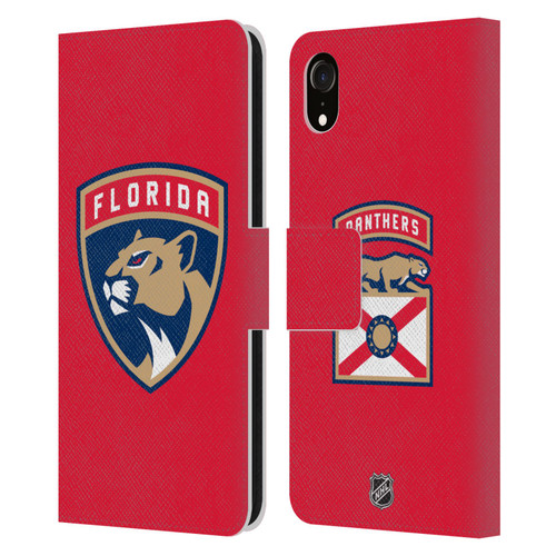 NHL Florida Panthers Plain Leather Book Wallet Case Cover For Apple iPhone XR