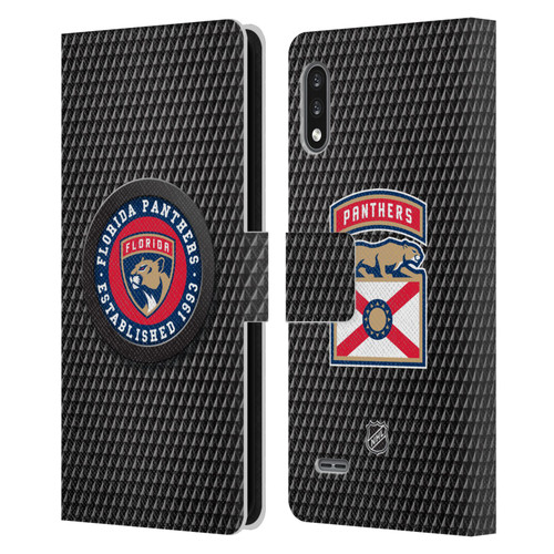 NHL Florida Panthers Puck Texture Leather Book Wallet Case Cover For LG K22