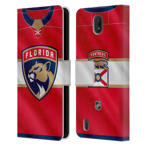 NHL Florida Panthers Jersey Leather Book Wallet Case Cover For Nokia C01 Plus/C1 2nd Edition