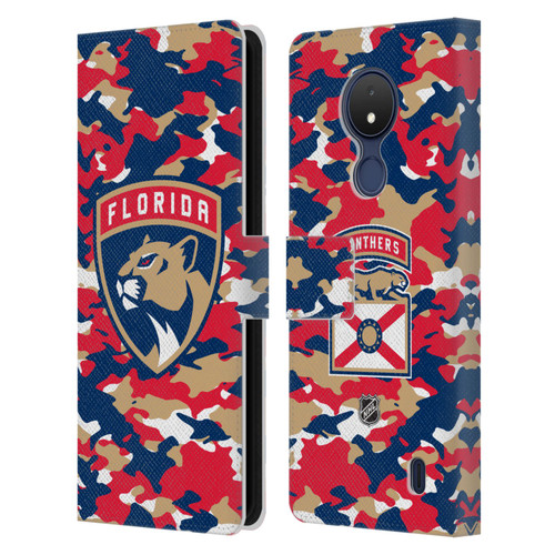 NHL Florida Panthers Camouflage Leather Book Wallet Case Cover For Nokia C21