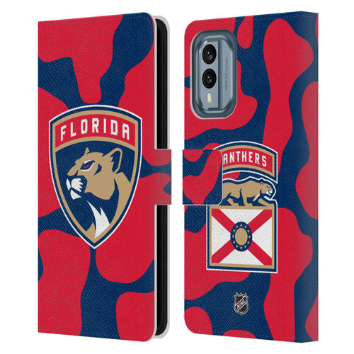 NHL Florida Panthers Cow Pattern Leather Book Wallet Case Cover For Nokia X30