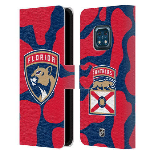NHL Florida Panthers Cow Pattern Leather Book Wallet Case Cover For Nokia XR20