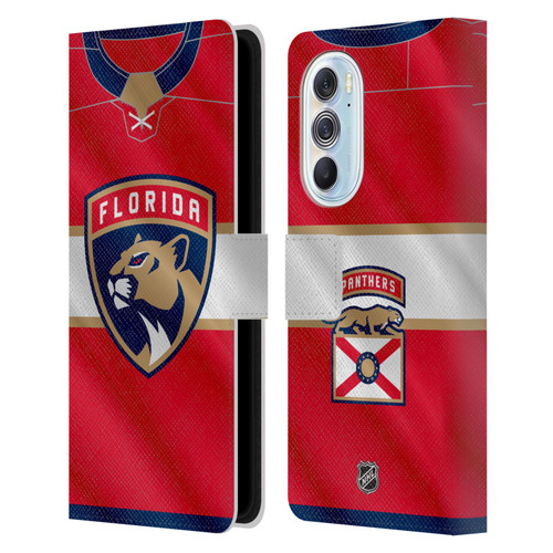 NHL Florida Panthers Jersey Leather Book Wallet Case Cover For Motorola Edge X30