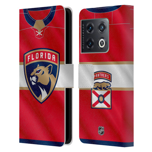 NHL Florida Panthers Jersey Leather Book Wallet Case Cover For OnePlus 10 Pro