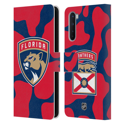 NHL Florida Panthers Cow Pattern Leather Book Wallet Case Cover For OnePlus Nord 5G