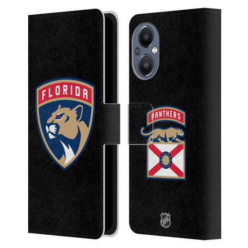 NHL Florida Panthers Plain Leather Book Wallet Case Cover For OnePlus Nord N20 5G