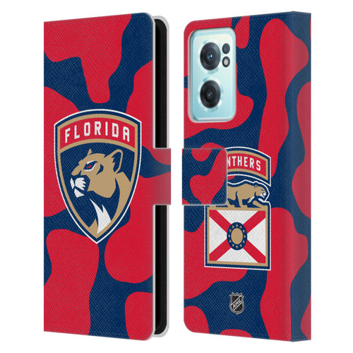 NHL Florida Panthers Cow Pattern Leather Book Wallet Case Cover For OnePlus Nord CE 2 5G