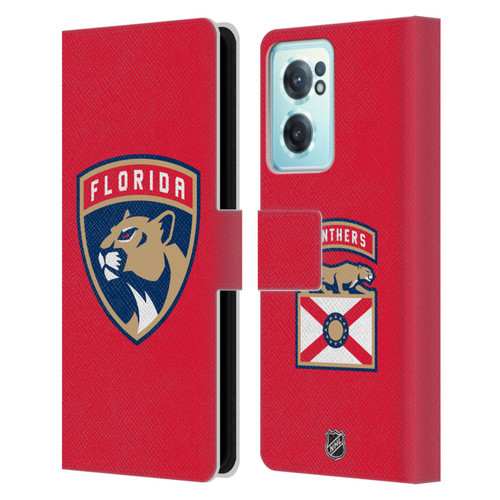 NHL Florida Panthers Plain Leather Book Wallet Case Cover For OnePlus Nord CE 2 5G