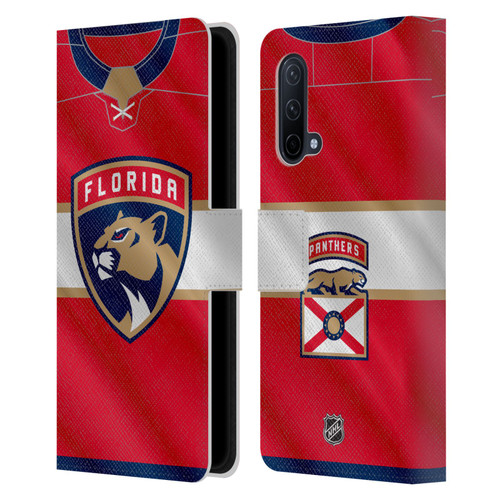 NHL Florida Panthers Jersey Leather Book Wallet Case Cover For OnePlus Nord CE 5G