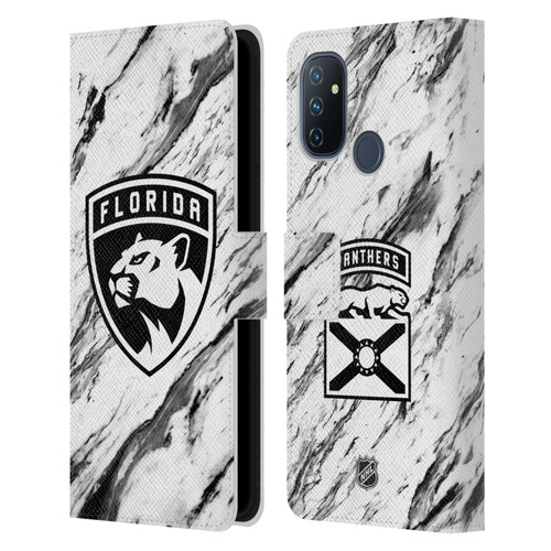 NHL Florida Panthers Marble Leather Book Wallet Case Cover For OnePlus Nord N100