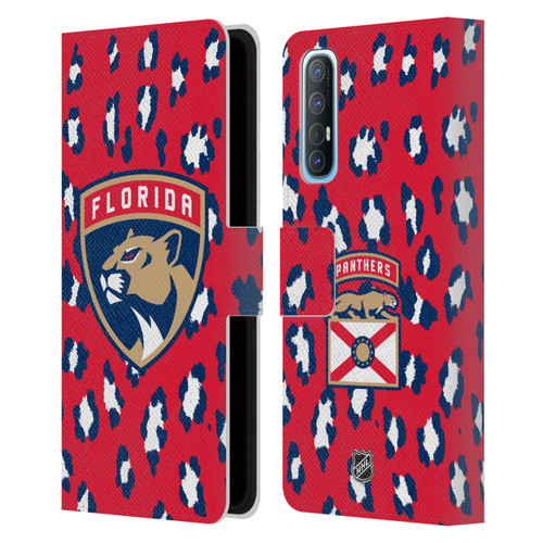 NHL Florida Panthers Leopard Patten Leather Book Wallet Case Cover For OPPO Find X2 Neo 5G