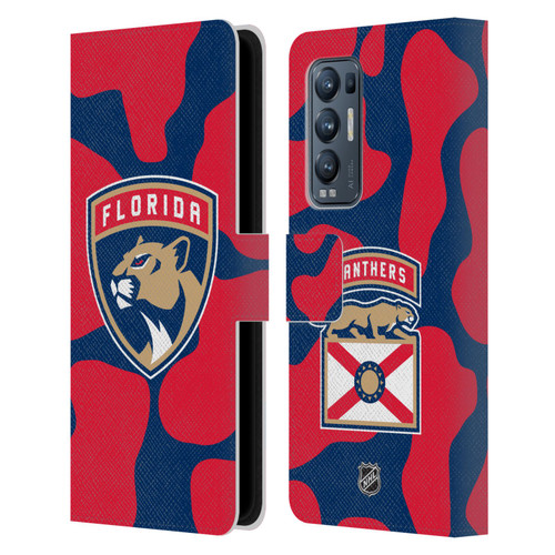 NHL Florida Panthers Cow Pattern Leather Book Wallet Case Cover For OPPO Find X3 Neo / Reno5 Pro+ 5G