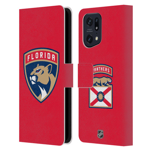 NHL Florida Panthers Plain Leather Book Wallet Case Cover For OPPO Find X5