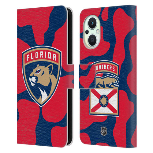 NHL Florida Panthers Cow Pattern Leather Book Wallet Case Cover For OPPO Reno8 Lite