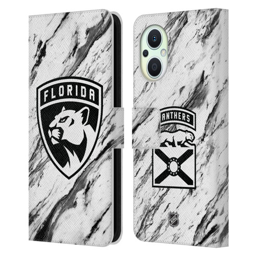 NHL Florida Panthers Marble Leather Book Wallet Case Cover For OPPO Reno8 Lite