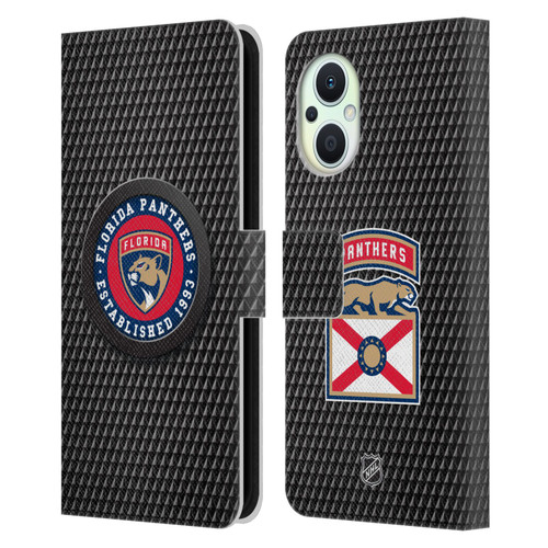 NHL Florida Panthers Puck Texture Leather Book Wallet Case Cover For OPPO Reno8 Lite
