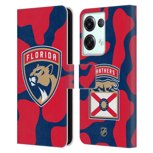 NHL Florida Panthers Cow Pattern Leather Book Wallet Case Cover For OPPO Reno8 Pro