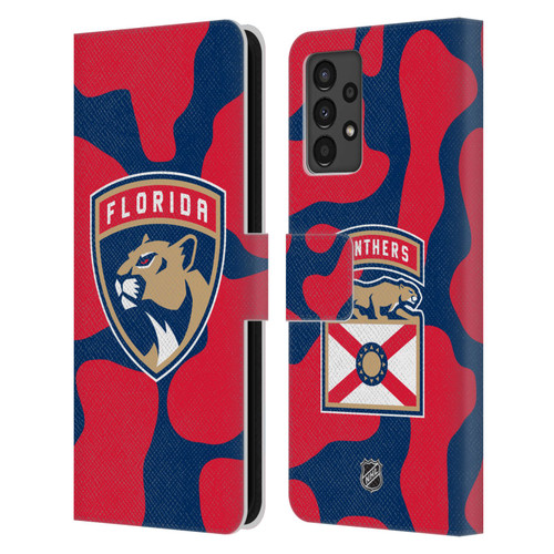 NHL Florida Panthers Cow Pattern Leather Book Wallet Case Cover For Samsung Galaxy A13 (2022)