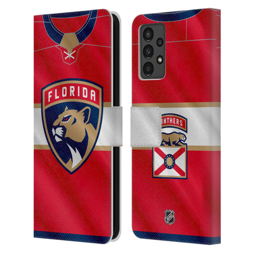 NHL Florida Panthers Jersey Leather Book Wallet Case Cover For Samsung Galaxy A13 (2022)