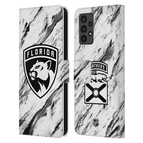 NHL Florida Panthers Marble Leather Book Wallet Case Cover For Samsung Galaxy A13 (2022)