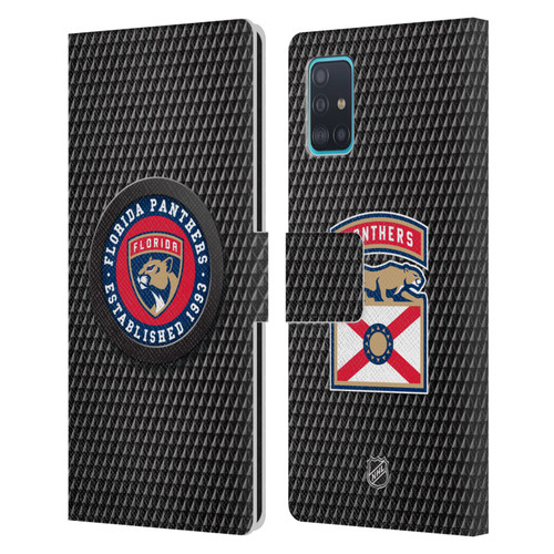 NHL Florida Panthers Puck Texture Leather Book Wallet Case Cover For Samsung Galaxy A51 (2019)