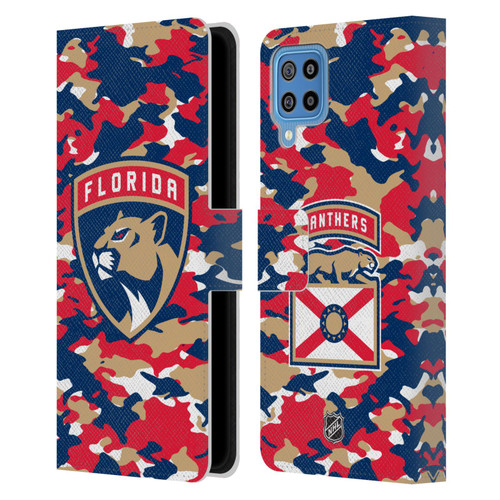 NHL Florida Panthers Camouflage Leather Book Wallet Case Cover For Samsung Galaxy F22 (2021)