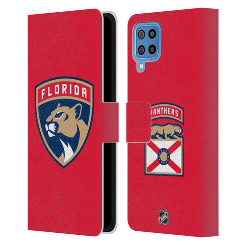 NHL Florida Panthers Plain Leather Book Wallet Case Cover For Samsung Galaxy F22 (2021)