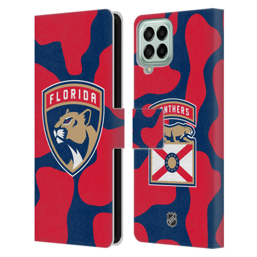 NHL Florida Panthers Cow Pattern Leather Book Wallet Case Cover For Samsung Galaxy M53 (2022)