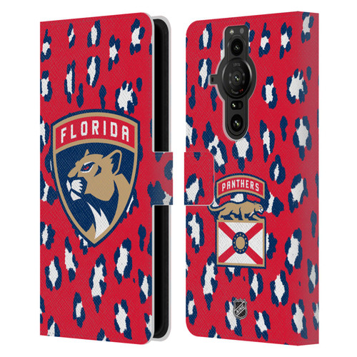 NHL Florida Panthers Leopard Patten Leather Book Wallet Case Cover For Sony Xperia Pro-I