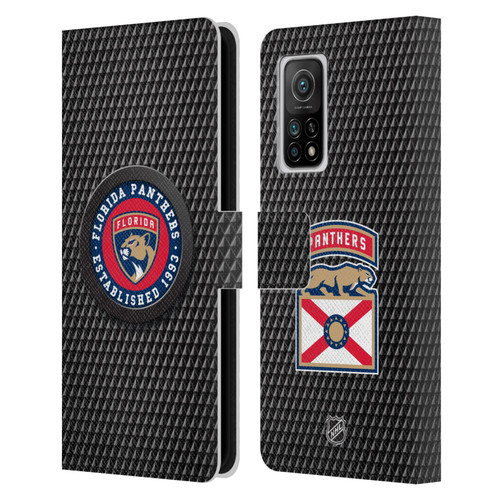 NHL Florida Panthers Puck Texture Leather Book Wallet Case Cover For Xiaomi Mi 10T 5G