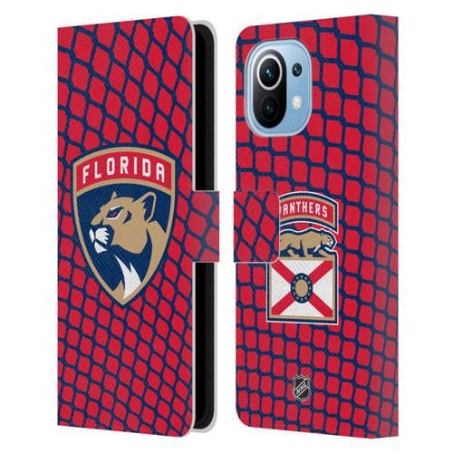 NHL Florida Panthers Net Pattern Leather Book Wallet Case Cover For Xiaomi Mi 11