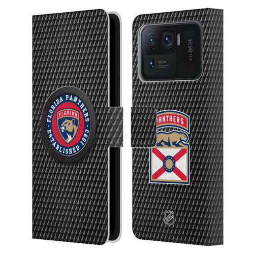 NHL Florida Panthers Puck Texture Leather Book Wallet Case Cover For Xiaomi Mi 11 Ultra