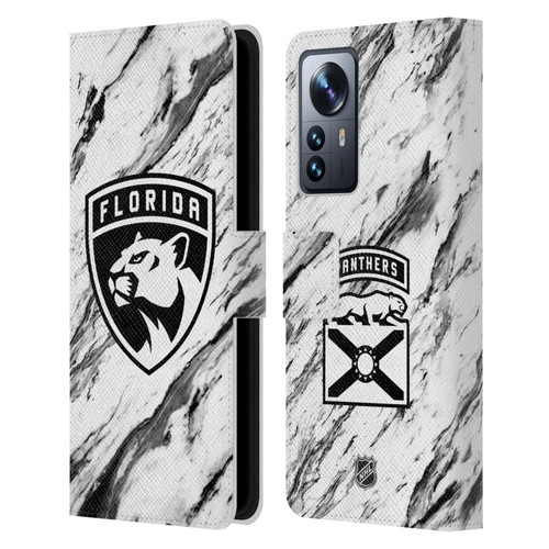 NHL Florida Panthers Marble Leather Book Wallet Case Cover For Xiaomi 12 Pro