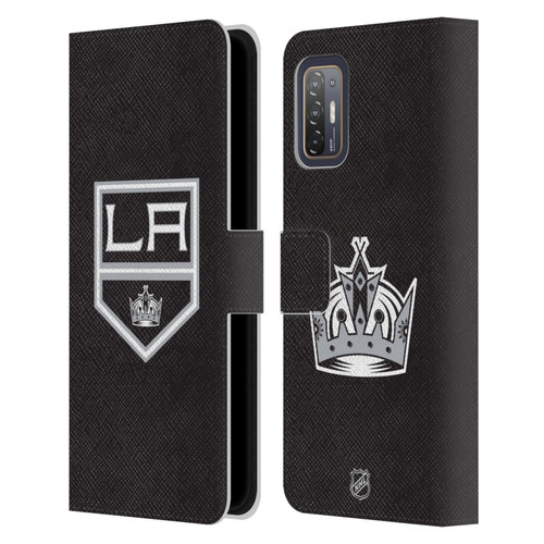 NHL Los Angeles Kings Plain Leather Book Wallet Case Cover For HTC Desire 21 Pro 5G