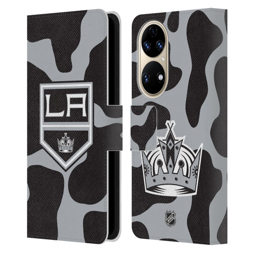 NHL Los Angeles Kings Cow Pattern Leather Book Wallet Case Cover For Huawei P50