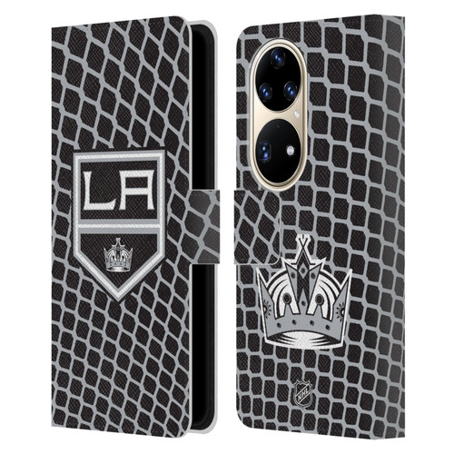 NHL Los Angeles Kings Net Pattern Leather Book Wallet Case Cover For Huawei P50 Pro