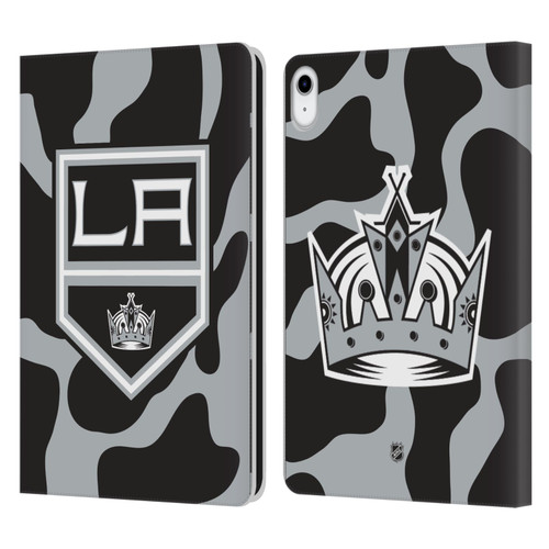 NHL Los Angeles Kings Cow Pattern Leather Book Wallet Case Cover For Apple iPad 10.9 2022/2025