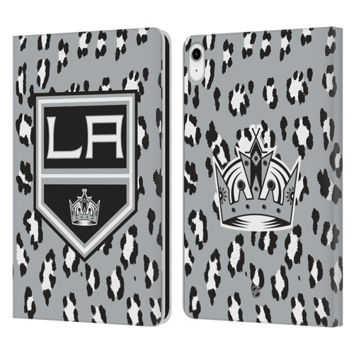 NHL Los Angeles Kings Leopard Patten Leather Book Wallet Case Cover For Apple iPad 10.9 2022/2025