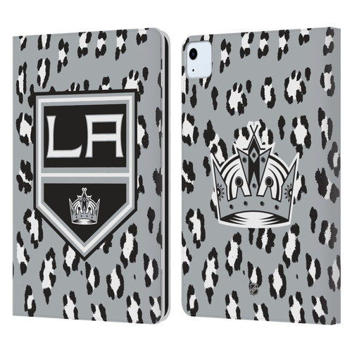 NHL Los Angeles Kings Leopard Patten Leather Book Wallet Case Cover For Apple iPad Air 2020 / 2022