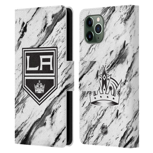 NHL Los Angeles Kings Marble Leather Book Wallet Case Cover For Apple iPhone 11 Pro