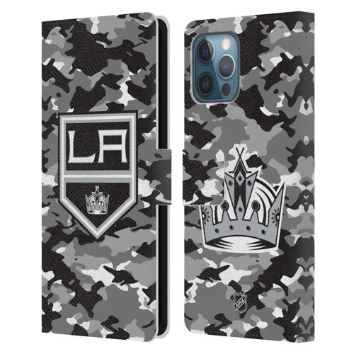 NHL Los Angeles Kings Camouflage Leather Book Wallet Case Cover For Apple iPhone 12 Pro Max