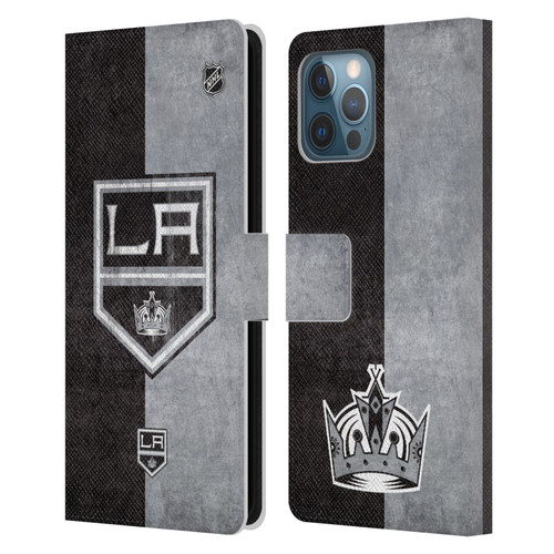 NHL Los Angeles Kings Half Distressed Leather Book Wallet Case Cover For Apple iPhone 12 Pro Max