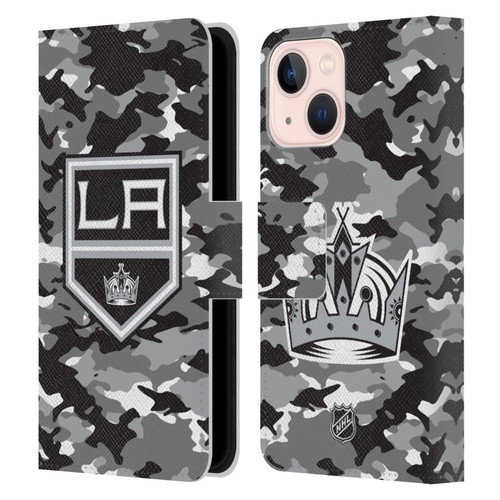 NHL Los Angeles Kings Camouflage Leather Book Wallet Case Cover For Apple iPhone 13 Mini