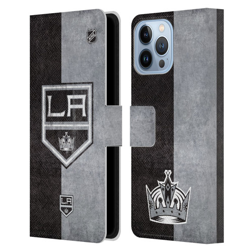 NHL Los Angeles Kings Half Distressed Leather Book Wallet Case Cover For Apple iPhone 13 Pro Max