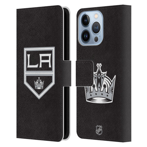 NHL Los Angeles Kings Plain Leather Book Wallet Case Cover For Apple iPhone 13 Pro