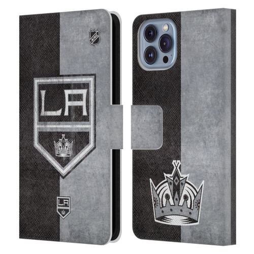 NHL Los Angeles Kings Half Distressed Leather Book Wallet Case Cover For Apple iPhone 14