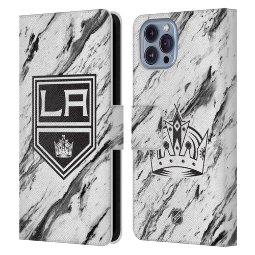 NHL Los Angeles Kings Marble Leather Book Wallet Case Cover For Apple iPhone 14 NHL Los Angeles Kings Marble Leather Book Wallet Case Cover For Apple iPhone 14