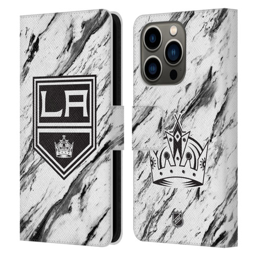 NHL Los Angeles Kings Marble Leather Book Wallet Case Cover For Apple iPhone 14 Pro NHL Los Angeles Kings Marble Leather Book Wallet Case Cover For Apple iPhone 14 Pro