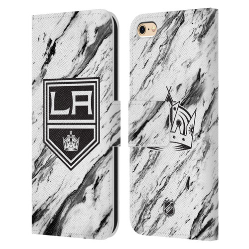 NHL Los Angeles Kings Marble Leather Book Wallet Case Cover For Apple iPhone 6 / iPhone 6s